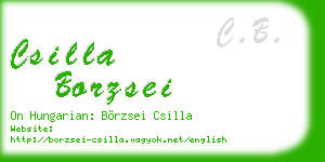 csilla borzsei business card