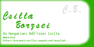 csilla borzsei business card
